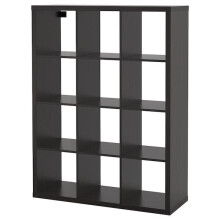 Ikea KALLAX Shelving unit, Black-Brown 12 Cube Bookcase Storage 112x147 cm