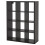 Ikea KALLAX Shelving unit, Black-Brown 12 Cube Bookcase Storage 112x147 cm 1