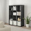 Ikea KALLAX Shelving unit, Black-Brown 12 Cube Bookcase Storage 112x147 cm 2
