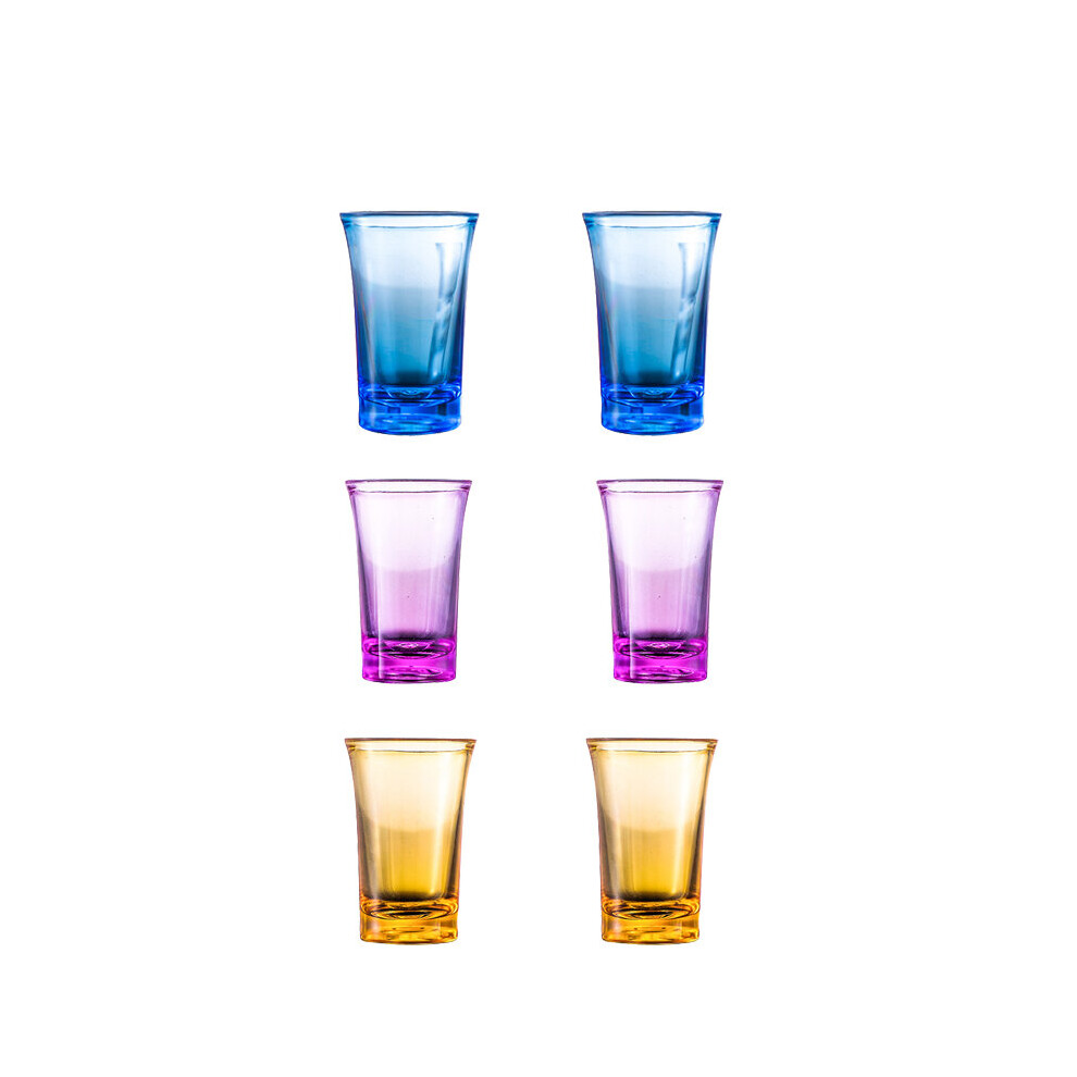 (6 pcs colored glasses) 6 Ways Shot Glass Dispenser Glass Holder Glasses Stand Rack with Silicone Plug