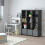 Ikea KALLAX Shelving unit, Black-Brown 12 Cube Bookcase Storage 112x147 cm 3