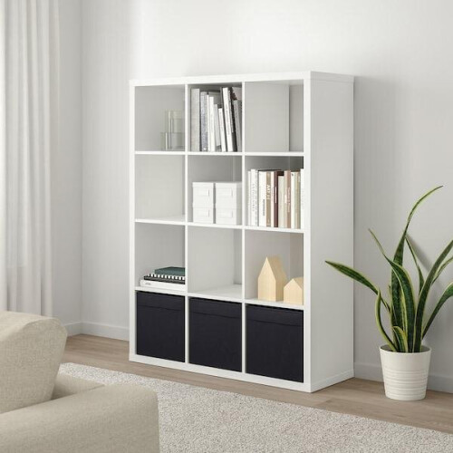 Ikea KALLAX Shelving unit, white 12 Cube Bookcase Storage  112x147 cm 2