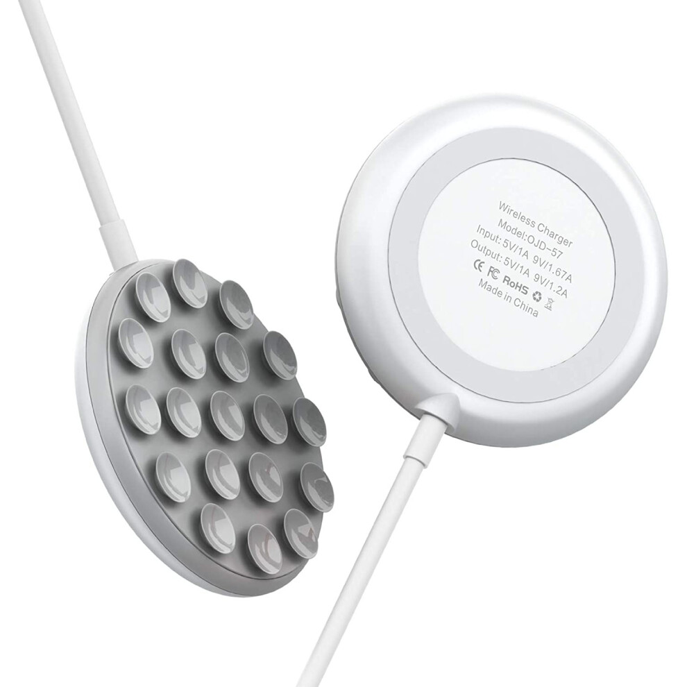 (White) Suction Cup Wireless Charger 10W Fast Charge White 7371875201940