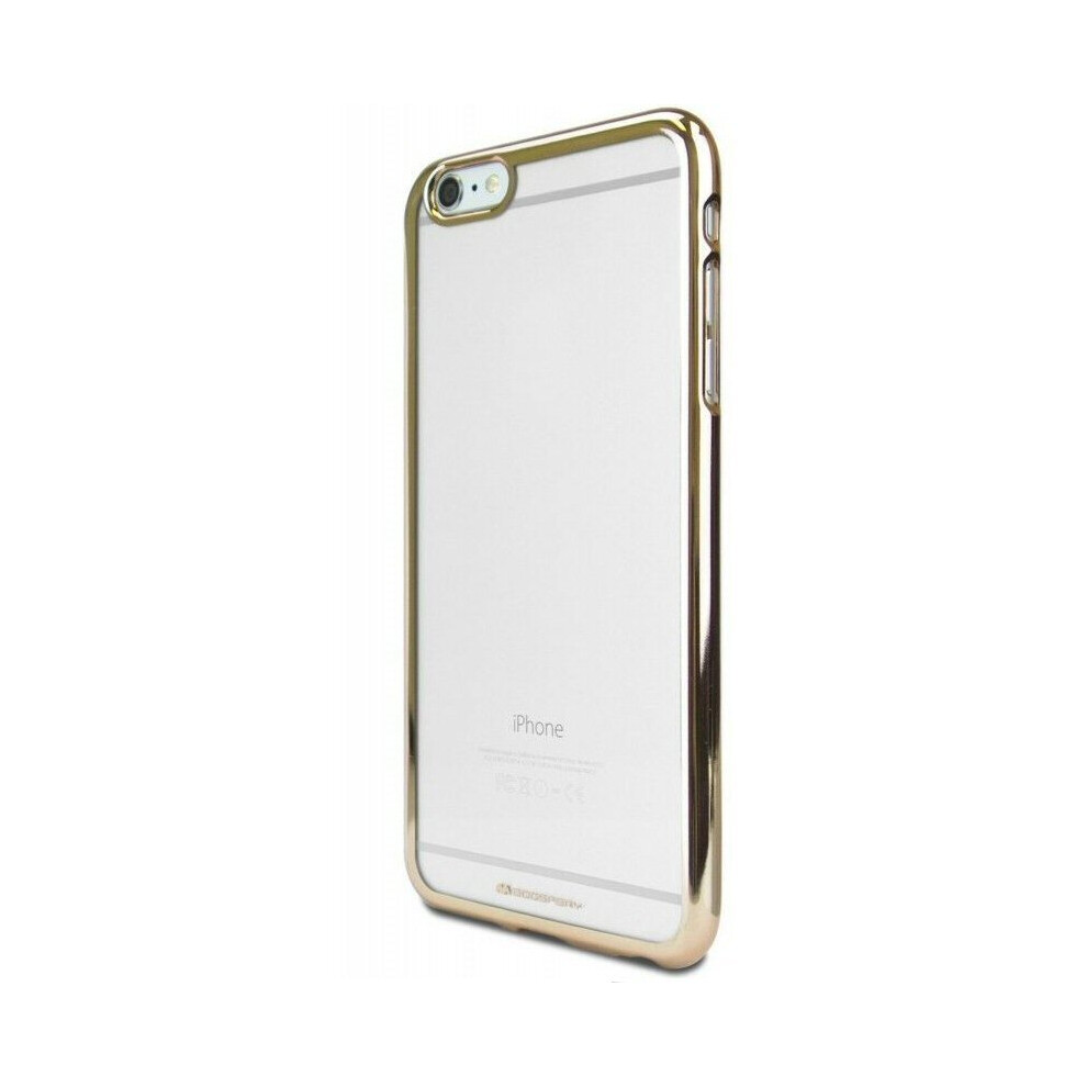 For Iphone 6 Plus / 6S Plus - Clear Silicone Case With Edge Gold 7437135559517