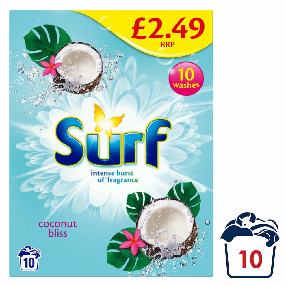 3 Pack Surf PMP Washing Powder, Coconut Bliss, 10 Washes