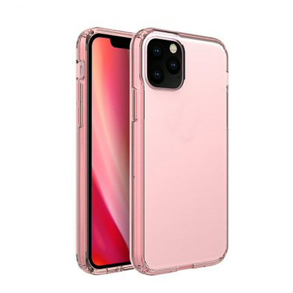 For Iphone 11 Pro - Clear Silicone Case With Rose Edge Gold 7437135559531