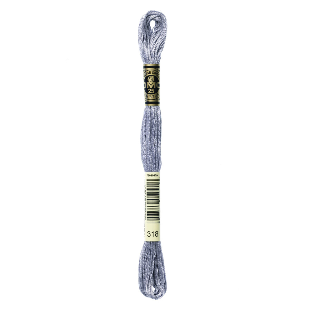 DMC Mouline floss/skein for sewing/embroidery - 8 metres - 318 - Steel Gray, Light
