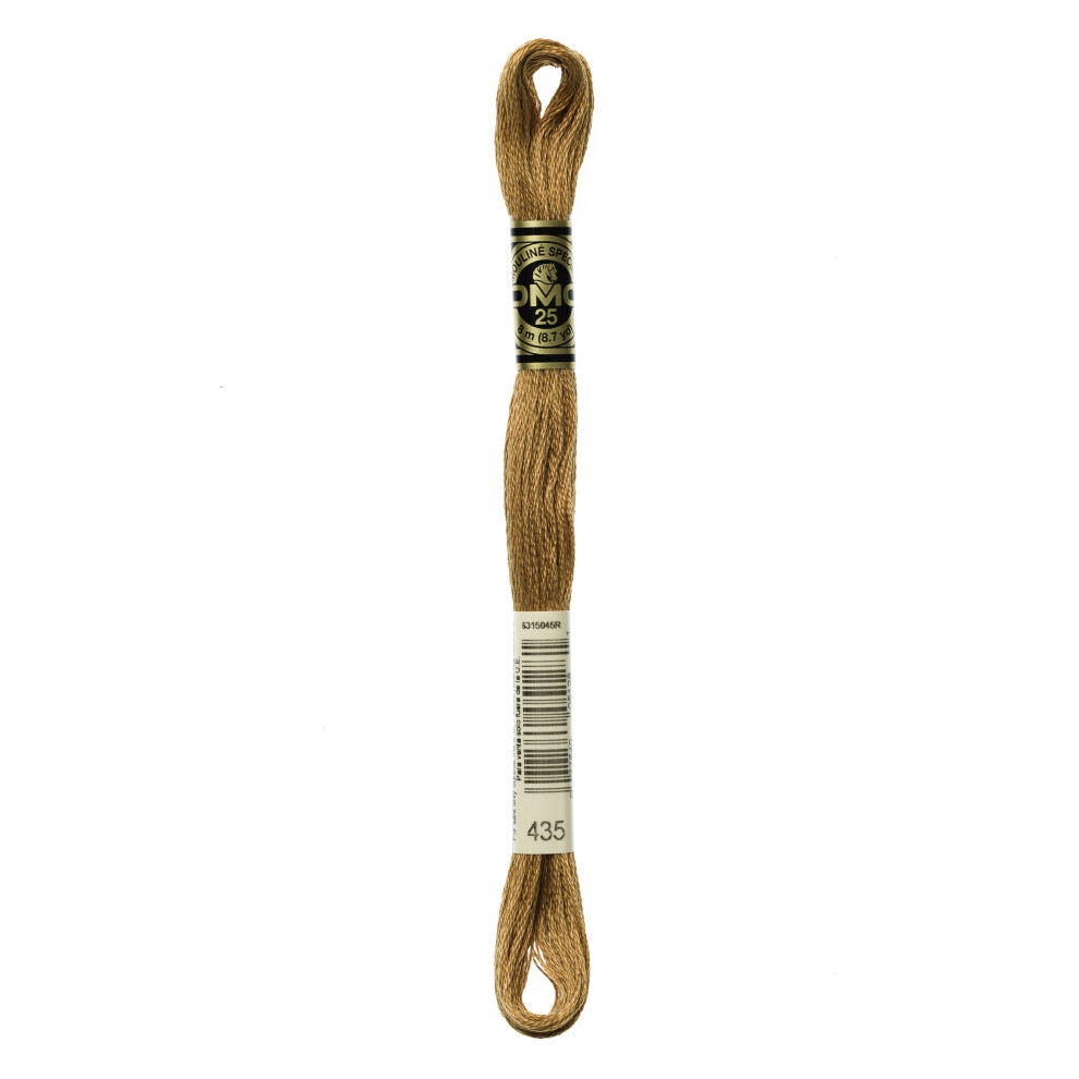 DMC Mouline floss/skein for sewing/embroidery - 8 metres - 435 - Brown, Very Light