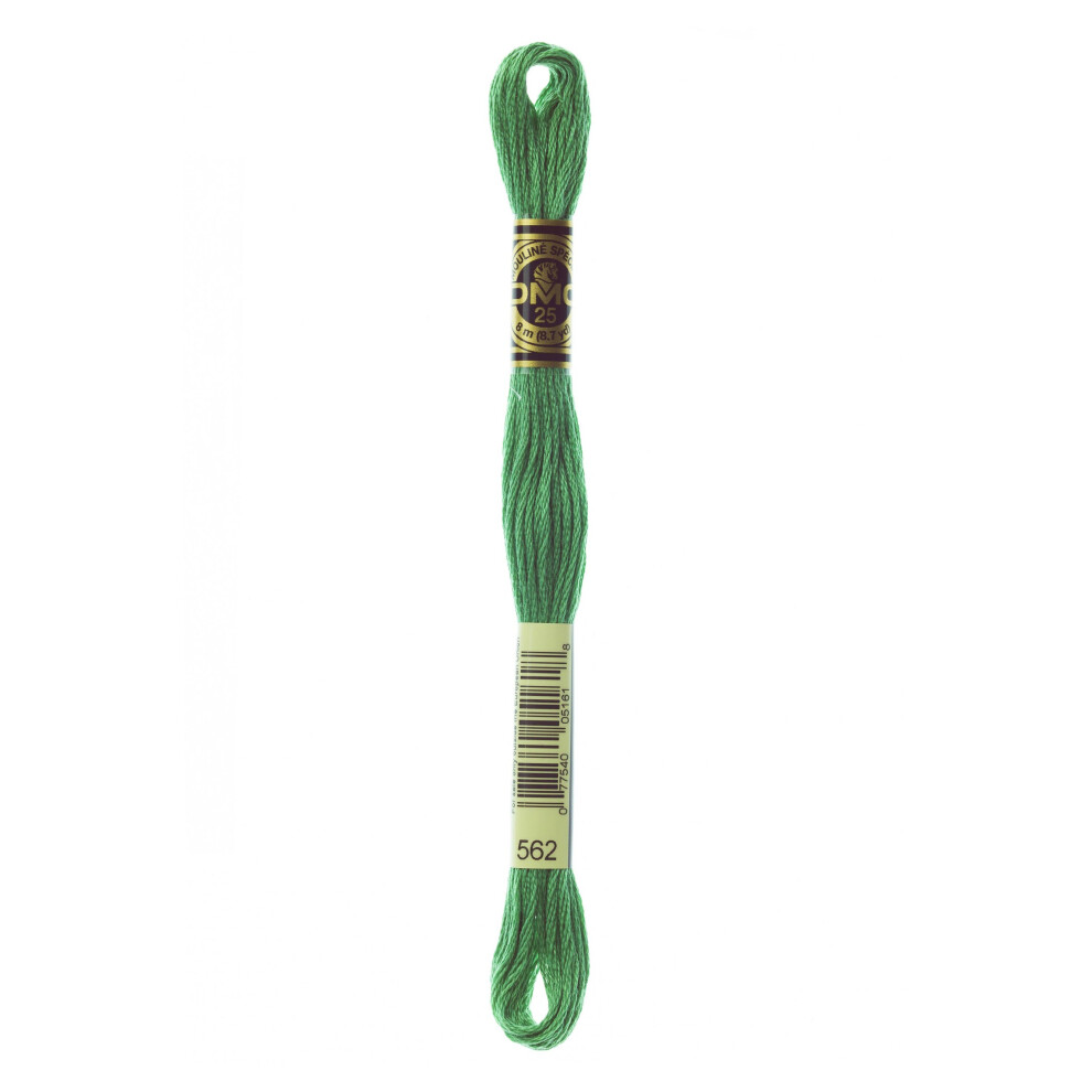DMC Mouline floss/skein for sewing/embroidery - 8 metres - 562 - Jade, Medium
