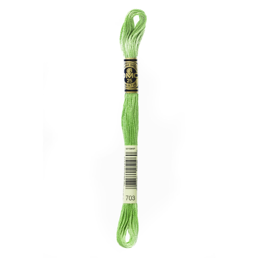 DMC Mouline floss/skein for sewing/embroidery - 8 metres - 703 - Chartreuse