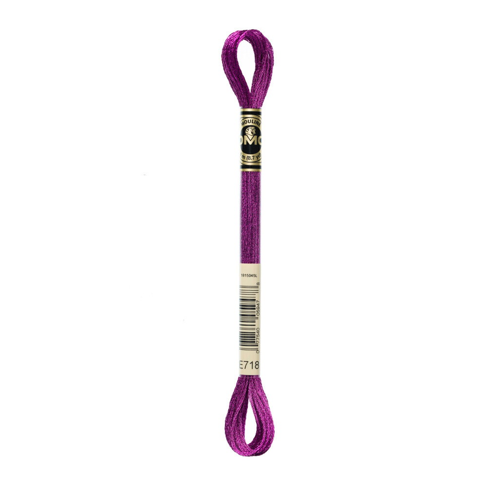 DMC Light Effects floss/skein for sewing/embroidery - 8 metres - 718 - Plum