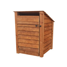 (4ft, Rustic Brown) Wooden Log Store With Door And Kindling Shelf - Reversed Roof (L-99cm, H-126cm / 180cm, W-81cm)