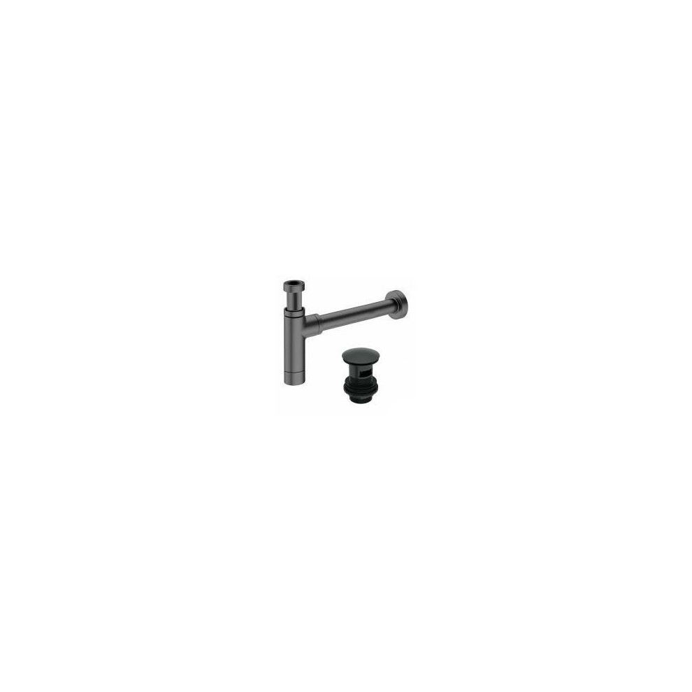 Modern Bathroom Matt Black Bottle Trap Incl Basin Clicker Waste Slotted 5060651455395