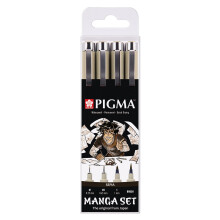 Pennarelli fini - Sakura - Pigma Micron - Set di 4 - Seppia - Resistente alla luce