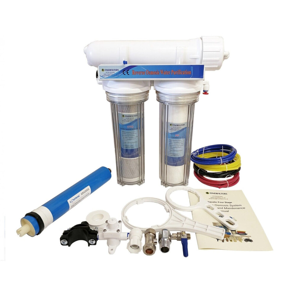 Finerfilters 3 Stage Aquarium  Reverse Osmosis Unit For Marine, Tropical and Discus Fish (100 GPD)