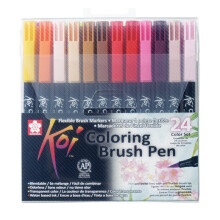 Pennarelli - SAKURA - Koi Coloring Brush - Set di 24 - Punta flessibile - Colori assortiti