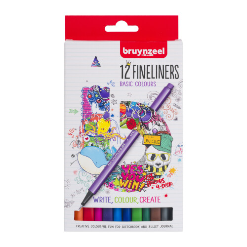Bruynzeel Fineliner-Set 12 Farben