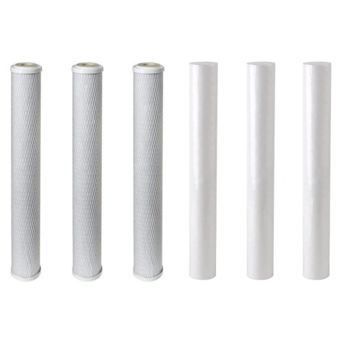 Finerfilters 20" Replacement Pre Filter set Sediment Carbon Pole Fed Window Cleaning RO 6 pack