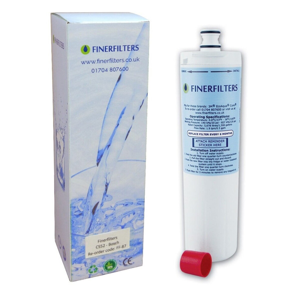 Finerfilters Ff-87 Water Filter Cartridge For Abode Aquifier At2002 - Nsf 42 Certified, Reduces Chlorine Taste/Odour & Sediment, 12-Month Life
