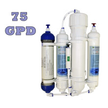 Finerfilters 4 Stage Compact Aquarium Reverse Osmosis Unit 75 GPD with Inline DI Resin Chamber for Tropical, Marine & Discus Fish