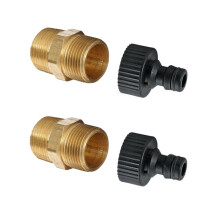 Garden Hose Tap Connector Fittings for 3/4" Systems  3/4" Brass Hex Nipple & Hozelock Style Fitting x 2