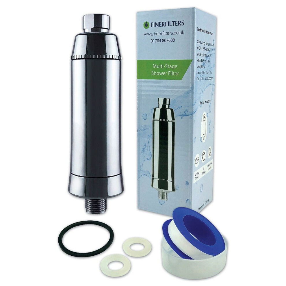 Finerfilters Slim Design Inline Shower Filter In Chrome