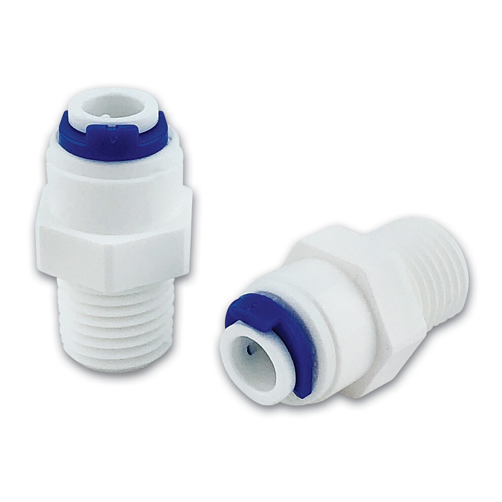 Finerfilters 1/4" Male X 1/4" Push Fit Straight Fittings X 2 5060513514789