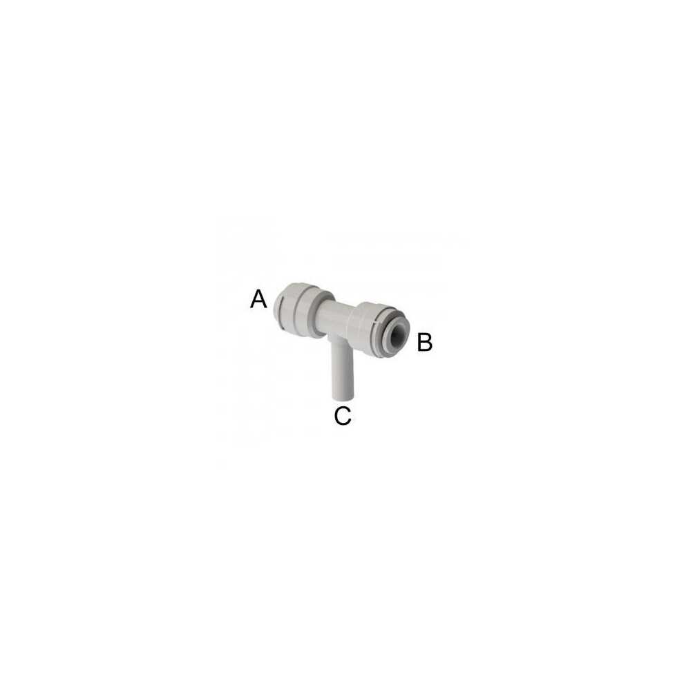 Tee Piece Stem Connector 1/4" Pushfit X 1/4" Pushfit X 1/4" Stem Branch Dmfit Abtu040404 5060513515939
