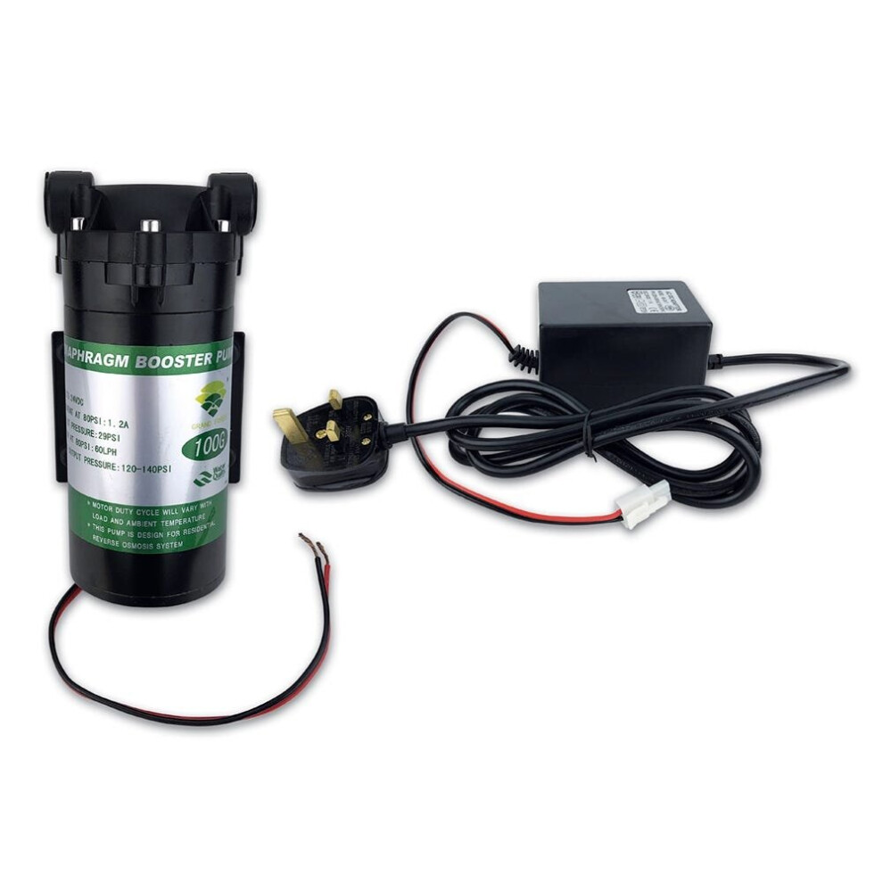 Grand Forest Diaphragm Booster Pump and Transformer for Reverse Osmosis Systems 100 GPD
