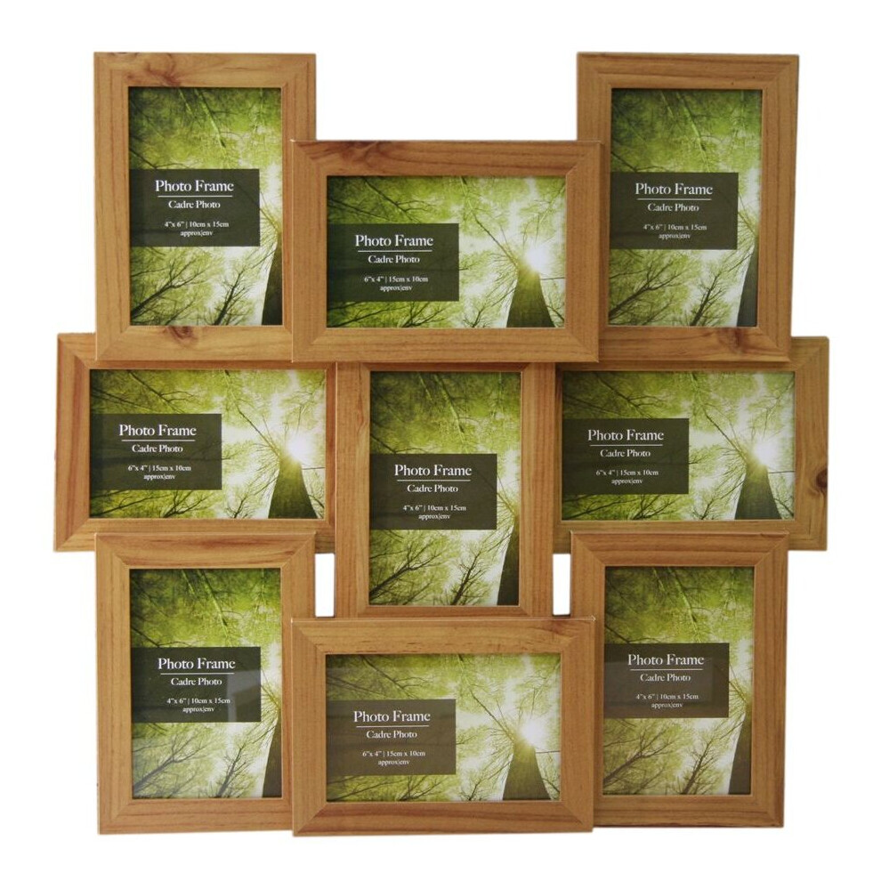 9 Multi Wood Effect Photo Frame