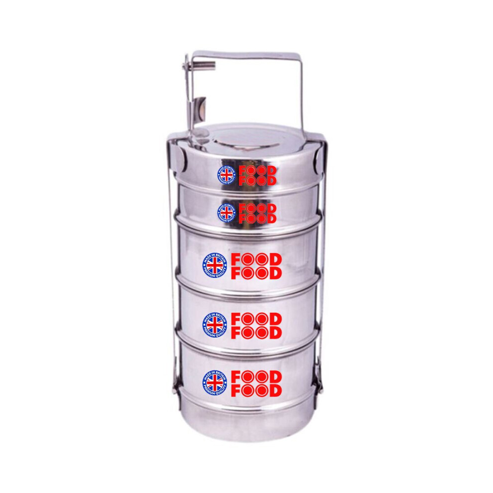 Food Food Kitchen Stainless Steel Bombay Tiffin Silver 12.2x29.6x13.8cm