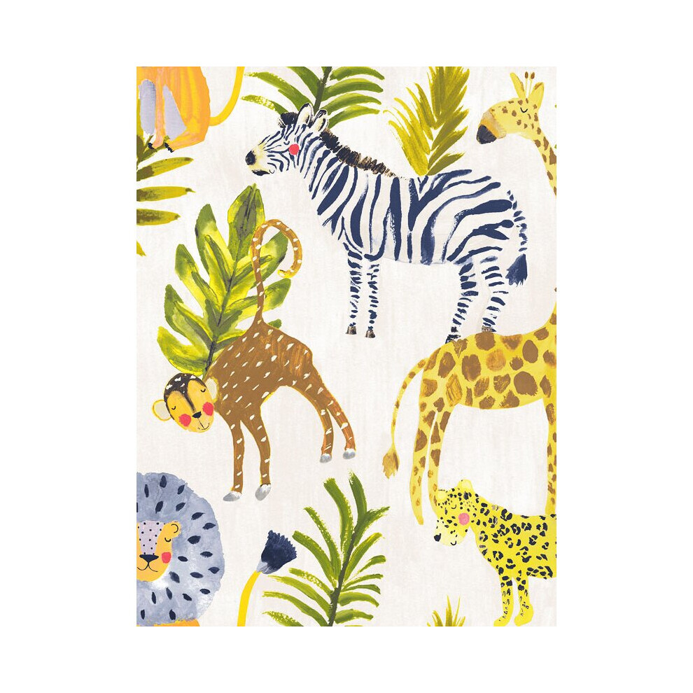 Little Ones Eco Safari Wallpaper Multi GranDeco LO2201