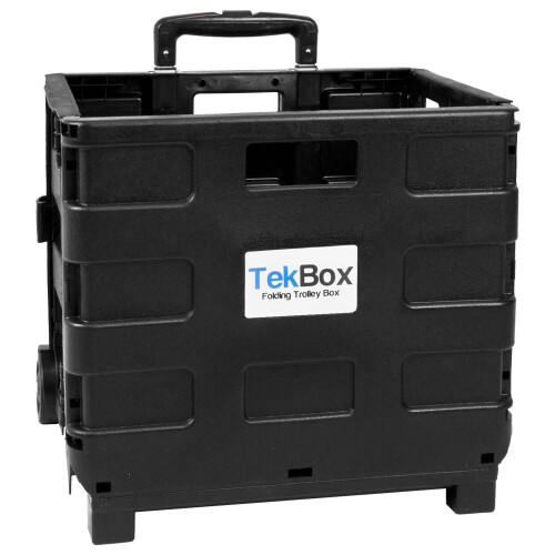 Folding Boot Cart Shopping Trolley Fold Up Storage Box Crate Foldable 2
