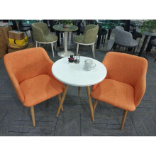 (Orange, 1) Classic Fabric Tub Chair Wing Back Armchair Sofa Vanity Bedroom Dressing Chair