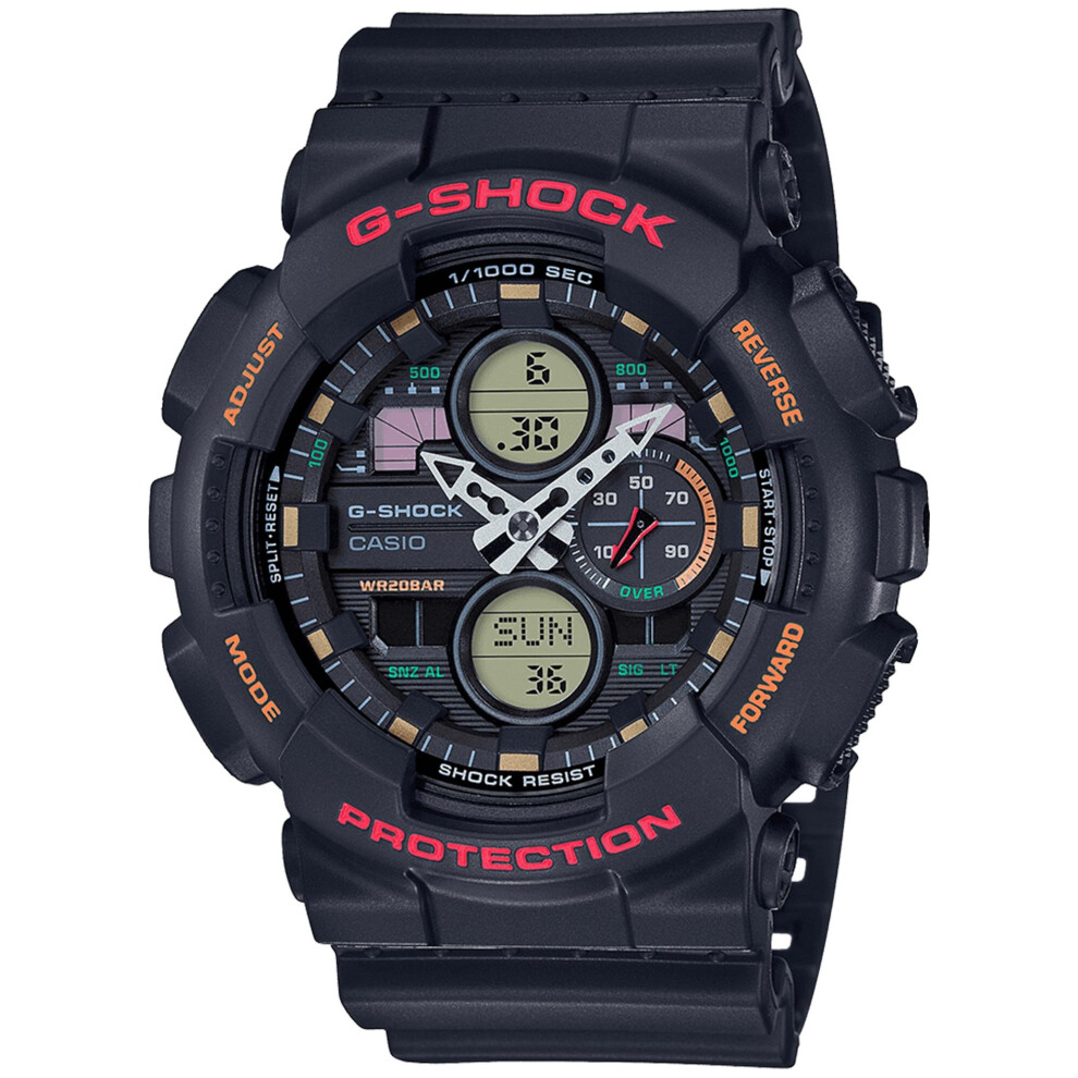 Casio G-Shock Quartz Black Dial Black Resin Strap Men's Watch GA-140-1A4ER