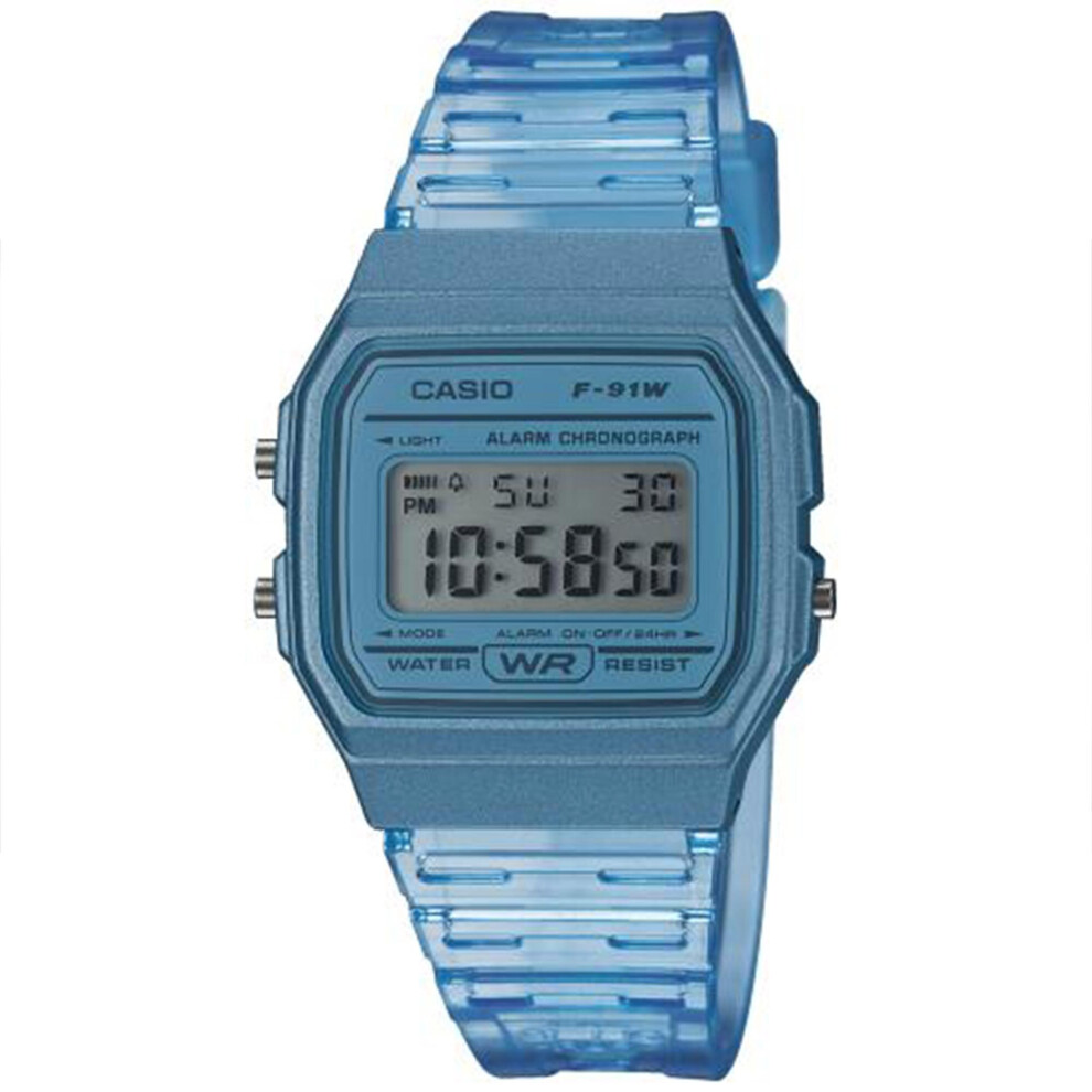 Casio Collection Quartz Digital Dial Blue Resin Strap Ladies' Watch F-91WS-2EF