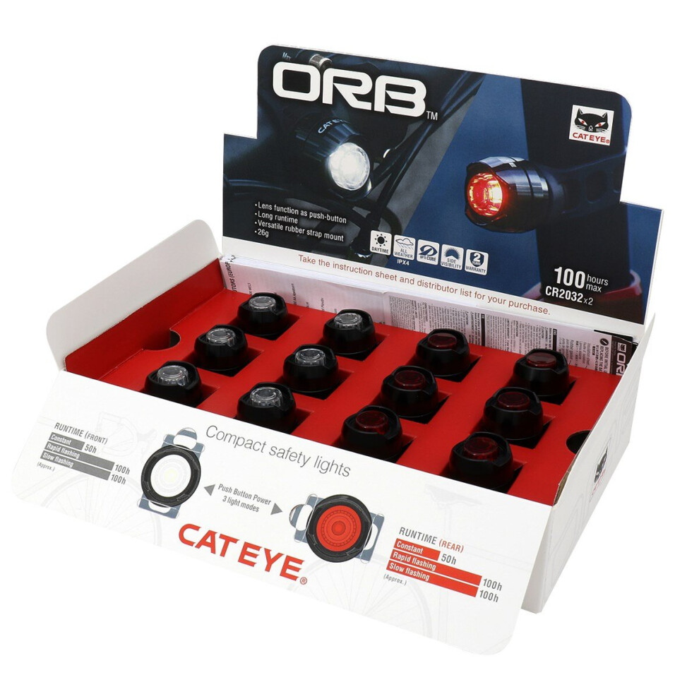 Cateye Orb Front & Rear Retail Box Kit