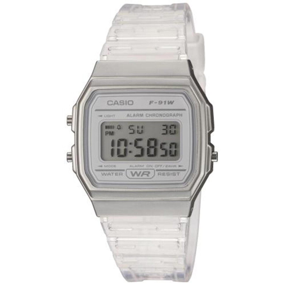 Casio Collection Quartz Digital Dial White Resin Strap Ladies' Watch F-91WS-7EF