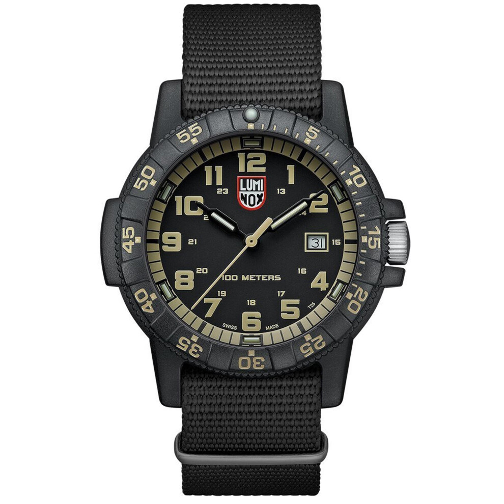 Luminox Leatherback Sea Turtle Quartz Black Dial NATO Strap Men's Watch XS.0333
