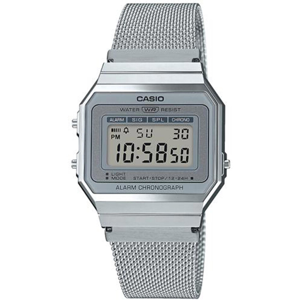 Casio Collection Quartz Digital LCD Dial Silver Mesh Stainless Steel Bracelet Watch A700WEM-7AEF RRP 44.90
