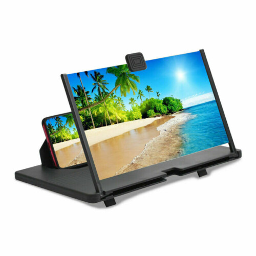 12" Thin Mobile Phone Amplifier 3D HD Video Magnifier Stand Bracket 1