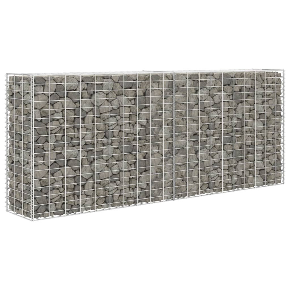 vidaXL Gabion Basket Steel 85x30x200cm Silver Garden Landscaping Wall Rock