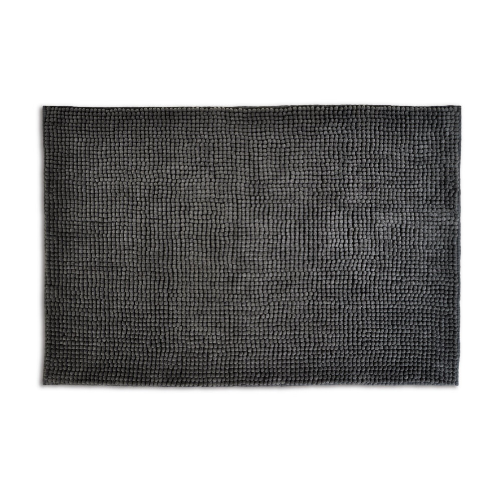 Allure Bath Fashions Grey (Charcoal ) Allure Supersoft Chenille Bobble Bath Mat 50 X 80Cm