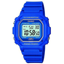 Casio Classic Blue Square Alarm Chronograph Watch F-108WH-2AEF 42mm