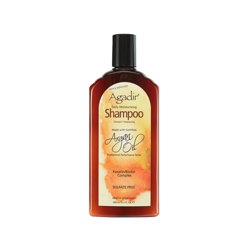 Agadir Argan Oil Daily Moisturising Shampoo 12oz - Sulfate-Free, Color-Safe Hydration for Silky, Luminous Hair