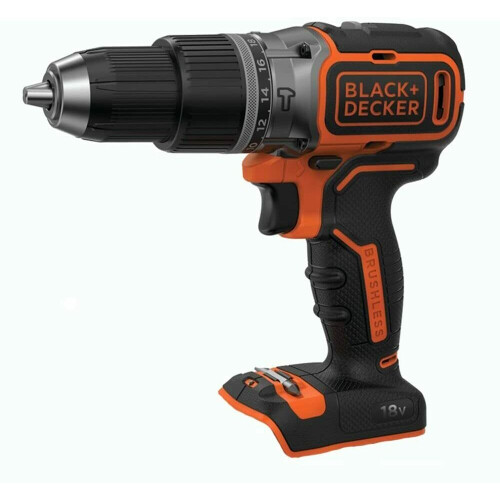 Black + Decker Black & Decker 18 V Cordless Brushless Drill Driver Bare Unit - Black