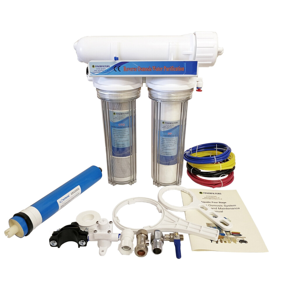 Finerfilters 3 Stage Aquarium  Reverse Osmosis Unit For Marine, Tropical and Discus Fish (50 GPD)