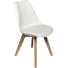 (WHITE, 4) D&S Tulip Chair Plastic Wood Retro Dining Chairs White Black Grey Red Yellow Blue