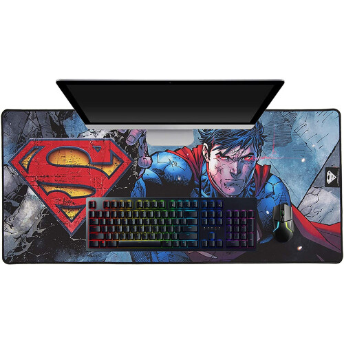 Superman Mouse Mat Extra Large 90cm x 40cm Beaded Finish Computer PC