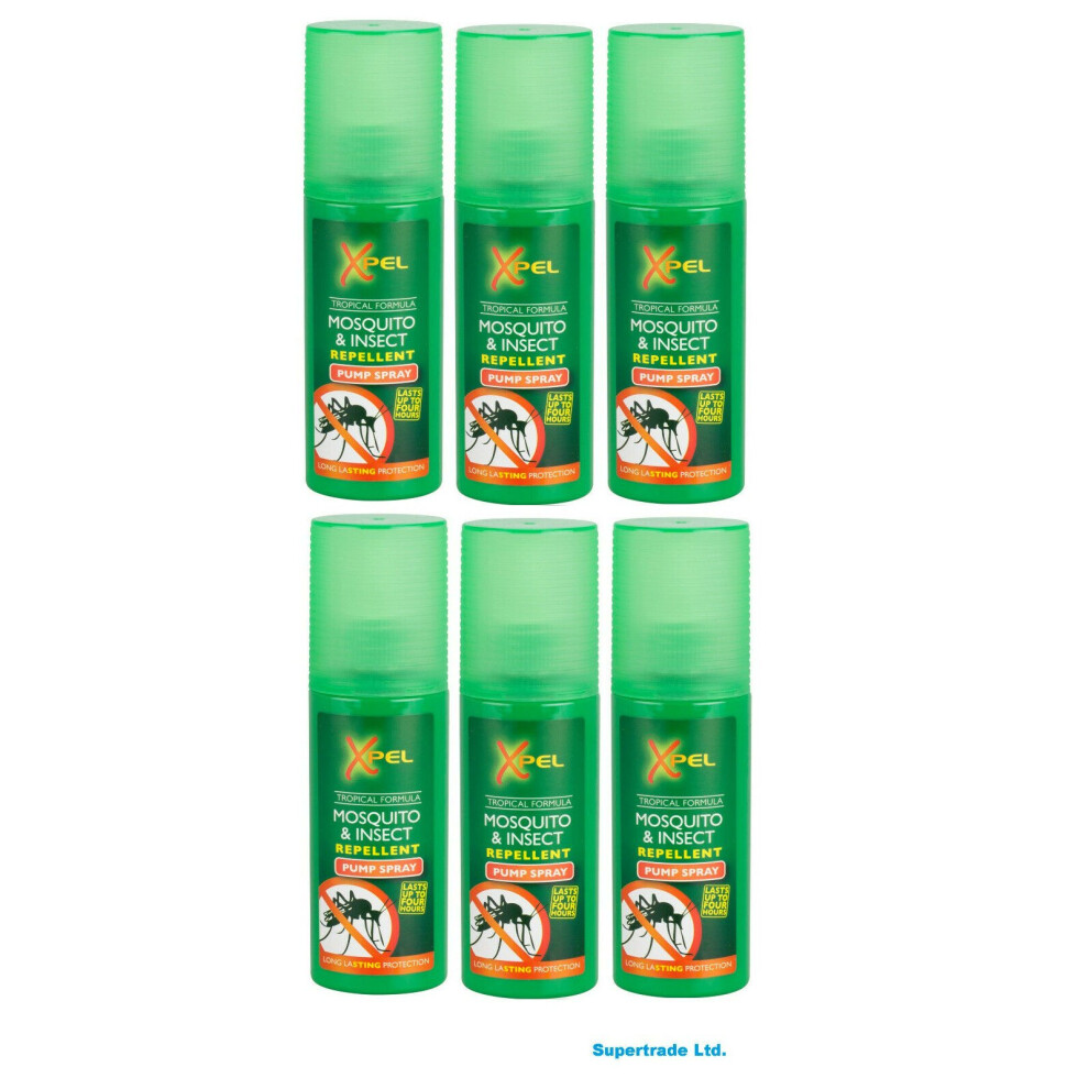 Xpel 6 X Mosquito & Insect Repellent Pump Spray Tropical Formula 70Ml